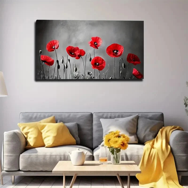 Abstract Blooming Flowers Wall Art canvas office home room framed 120x60cm - Bella Home Decor
