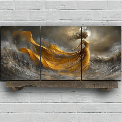 3pcs The Dancing Under The Moon Metal Print Ready to Hang Art - Bella Home Decor
