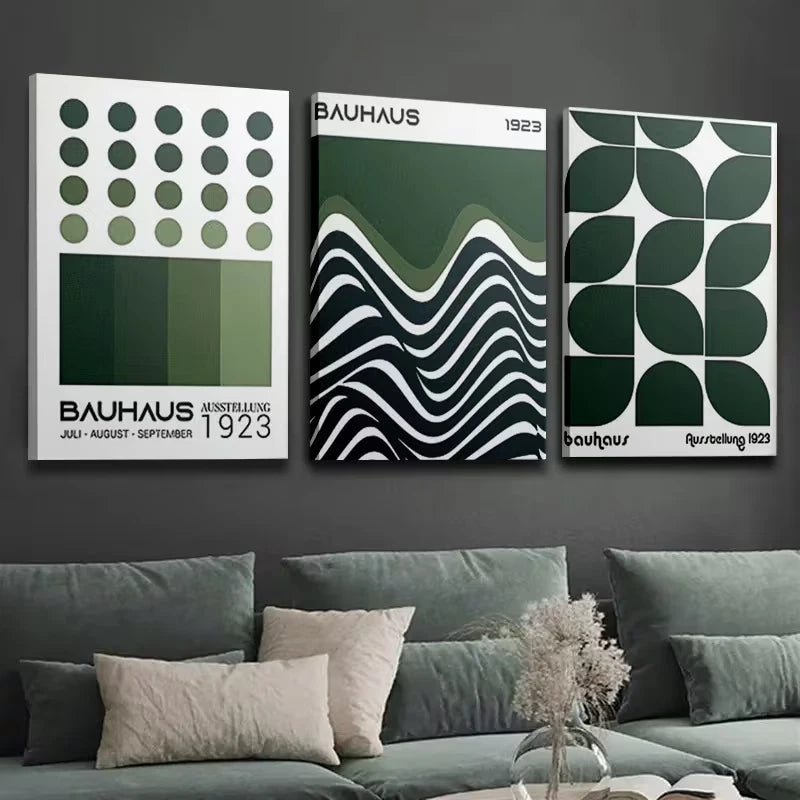 3pcs Bauhaus-Inspired Abstract Wall Art Set Canvas Framed 40x60cm – High Quality Print, 100% Australian Made, Ready to Hang - Bella Home Decor