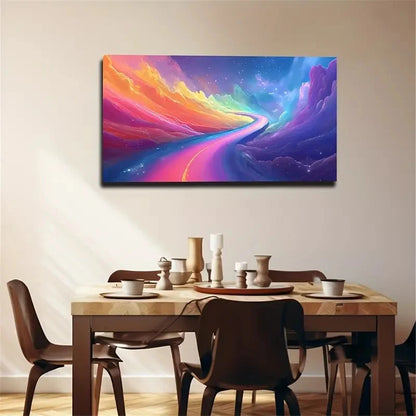 Colorful Path Abstract Wall Art Canvas Office Home Room Framed 120x60cm