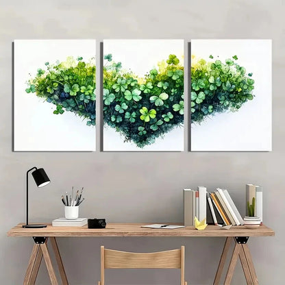 3pcs St. Patrick'S Day Clover Art Print Metal Print Ready to Hang Art - Bella Home Decor