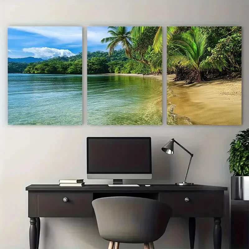 3pcs Exquisite Costa Rica Scenes with Puerto Viejo Metal Print Ready to Hang Art - Bella Home Decor