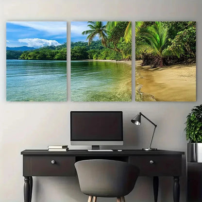 3pcs Exquisite Costa Rica Scenes with Puerto Viejo Metal Print Ready to Hang Art - Bella Home Decor