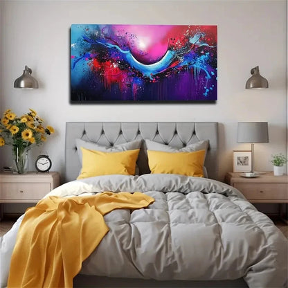 A Blend Of Pink And Blue Colors Wall Art Canvas Office Home Room Framed 120x60cm