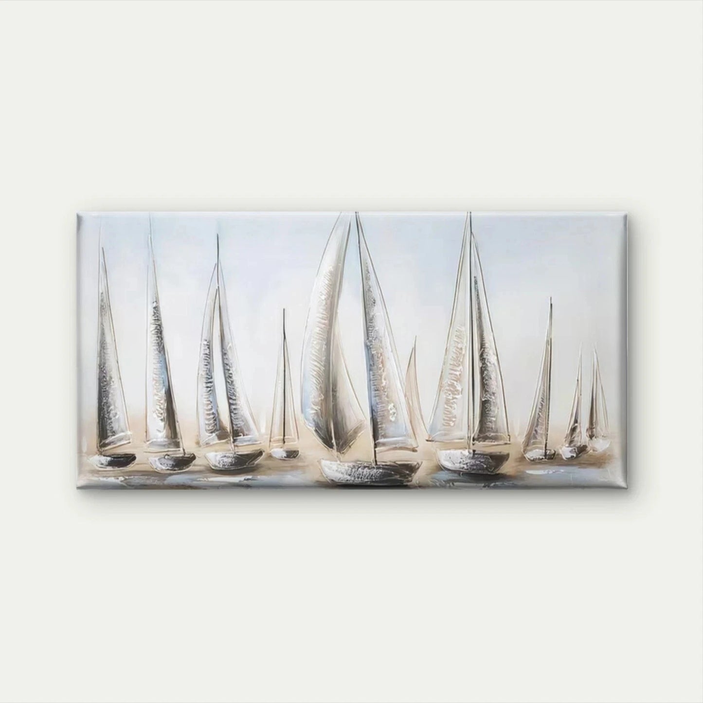 Nautical Sailing Boats on Sea Wall Art Canvas Office Home Room Framed 120x60cm