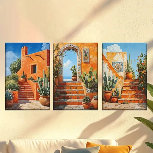 3pcs Luxury Marrakech with Moroccan Wall Art Set Canvas Framed 60x90cm - High Quality Print 100% Australian Made Wall Canvas Ready to Hang