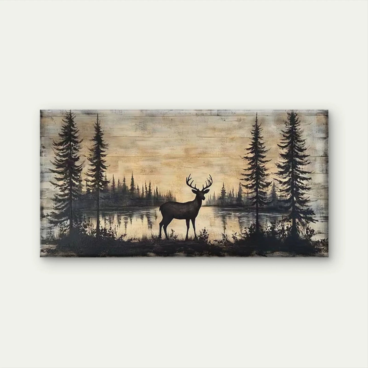 Echoes of the North Wall Art Canvas Office Home Room Framed 120x60cm