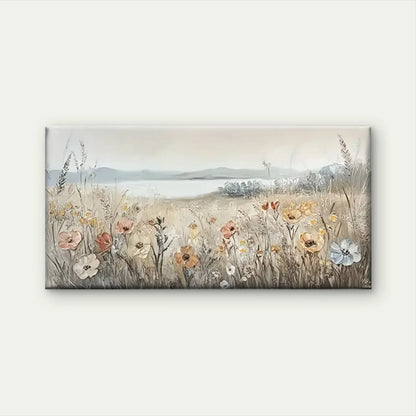 Field Flower Wall Art Canvas Office Home Room Framed 120x60cm