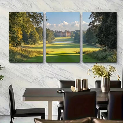 3pcs Castle Howard Blue Skies Greenery Metal Print Ready to Hang Art - Bella Home Decor