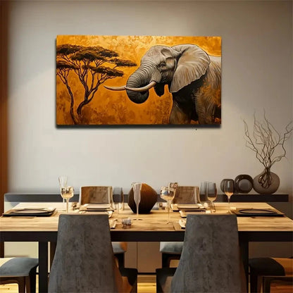 Majestic Elephant In African Wall Art Canvas Office Home Room Framed 120x60cm