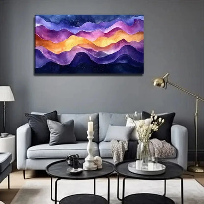 Blue Curve Suitable Decorative Wall Art Canvas Office Home Room Framed 120x60cm