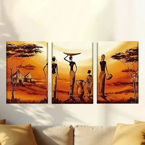 3pcs Painting of a Family Wall Art Canvas Unframed – High Quality Print 100% Australian Made Wall Canvas