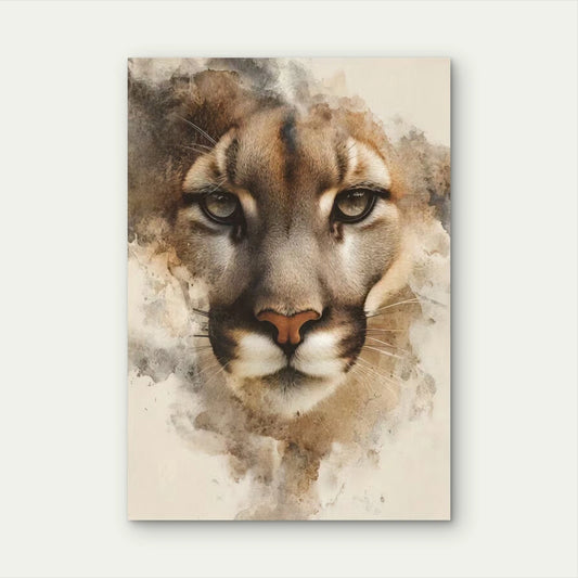 Mountain Lion Face 60x90cm Metal Print Ready to Hang