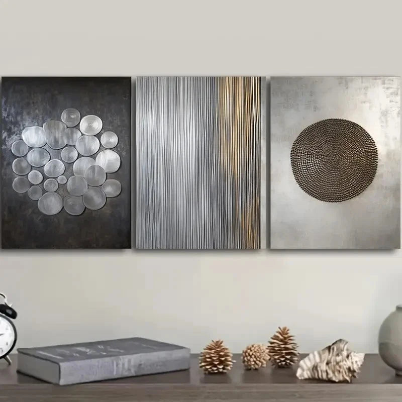 3pcs Art Decoration Classic Modern Style Metal Print Ready to Hang Art - Bella Home Decor