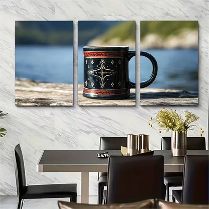 3pcs Fjords Mug Norway Mug Fjords Coffee Mug Metal Print Ready to Hang Art