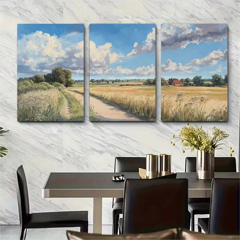 3pcs Constable Country Art Dedham Vale Metal Print Ready to Hang Art - Bella Home Decor