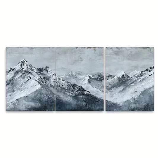 3pcs Minimalist Landscape of a Mountain Wall Art Set Canvas Framed 50x70cm – High Quality Print 100% Australian Made Wall Canvas Ready to Hang