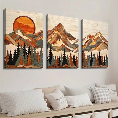 3pcs Rural Nature Trees Scenery Wall Art Set Canvas Unframed - High Quality Print 100% Australian Made Wall Canvas