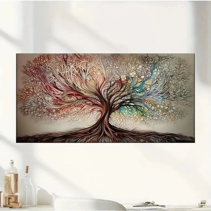 Colorful Trees Abstract Wall Art Canvas Office Home Room Framed 120x60cm