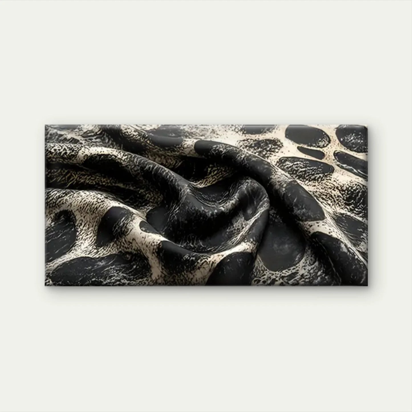 Black And White Leopard Fabric Wall Art Canvas Office Home Room Framed 120x60cm