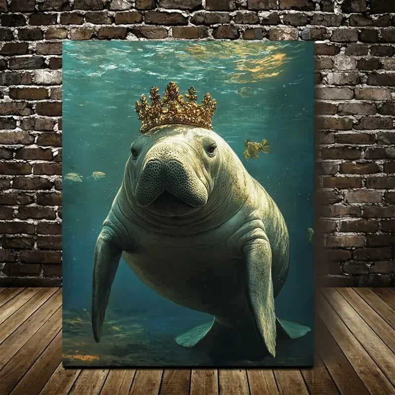 Underwater Scene with Coral Reefs & Fish Painting 40x60cm Metal Print Ready to Hang - Bella Home Decor