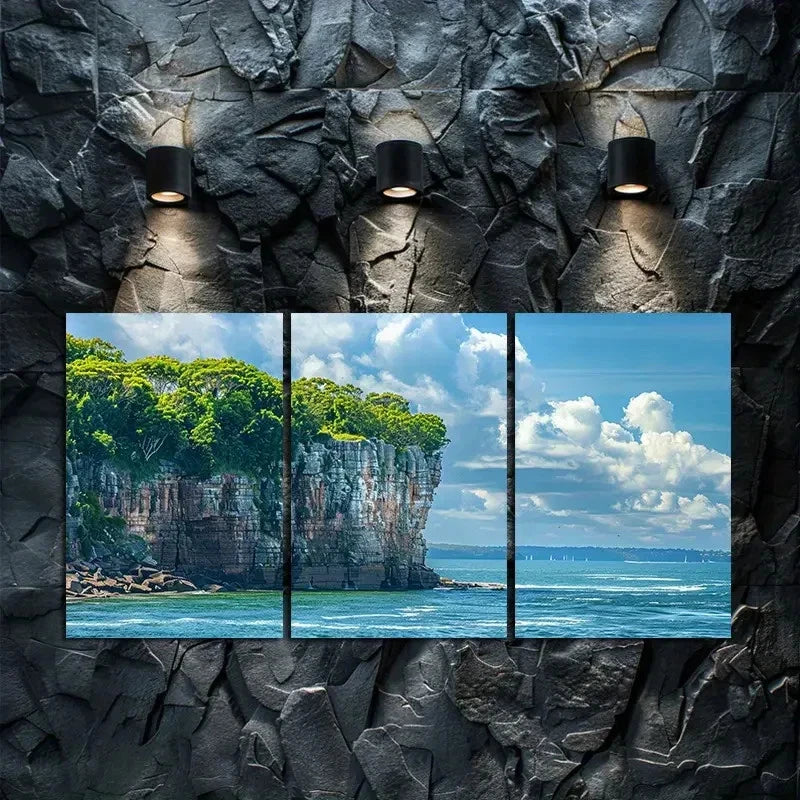 3pcs Rocky Shore at Swan Island Sydney AUS  Wall Art Set Canvas Framed 40x60cm - High Quality Print 100% Australian Made Wall Canvas Ready to Hang - Bella Home Decor