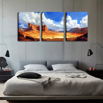 3pcs Scenery with Open Sky Wall Art Canvas Unframed - High Quality Print 100% Australian Made Wall Canvas