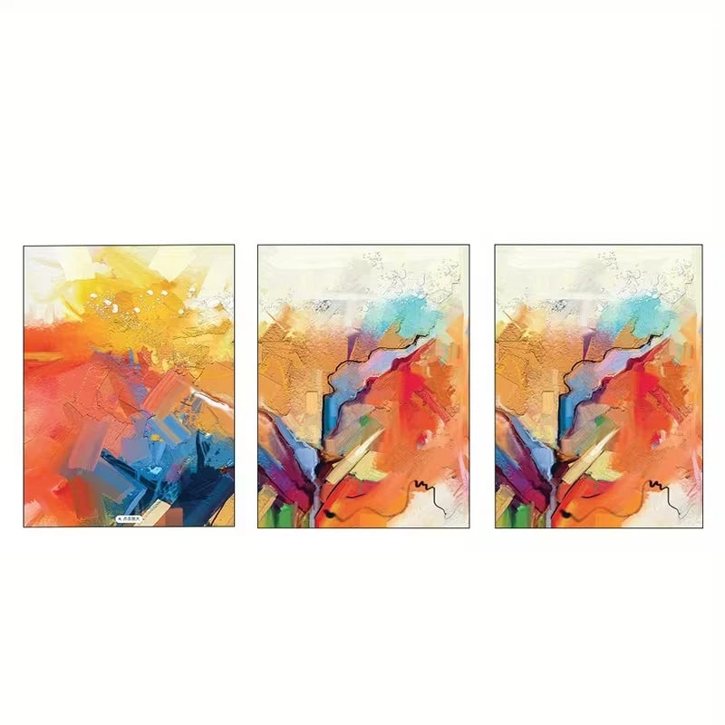 3pcs Pink Orange, Multi Color from Watercolor   Wall Art Set Canvas Framed 50x70cm - High Quality Print 100% Australian Made Wall Canvas Ready to Hang - Bella Home Decor