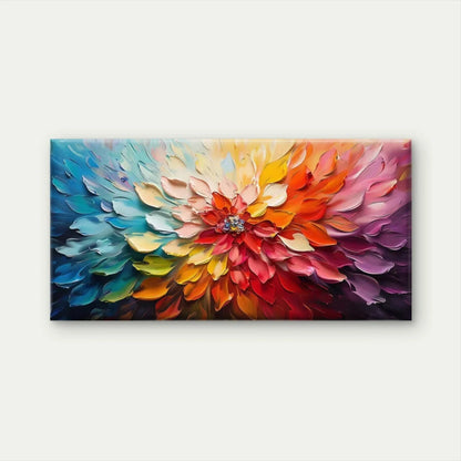 Vibrant Abstract Floral Petals Wall Art Canvas Office Home Room Framed 120x60cm