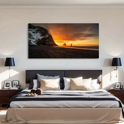 Scenic Sunset And Sculpture Wall Art Canvas Office Home Room Framed 120x60cm