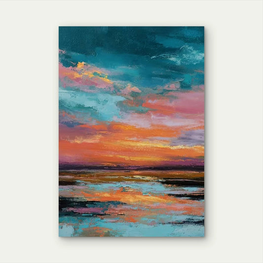 Serene Abstract Landscape 60x90cm Metal Print Ready to Hang