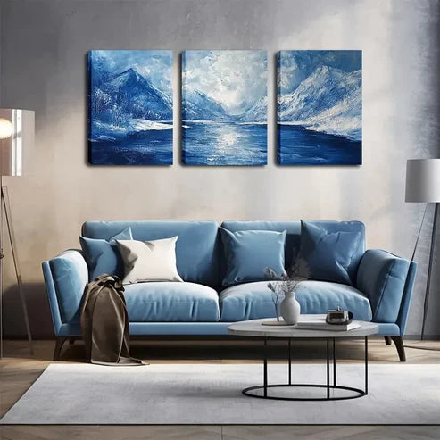 3pcs Immersive, Polar Ice and Snow Wall Art Set Wall Art Canvas Unframed - High Quality Print 100% Australian Made Wall Canvas