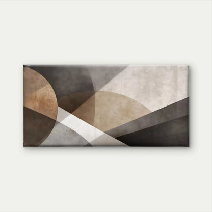 Abstract Geometric Beige Brown Wall Art Canvas Office Home Room Framed 120x60cm