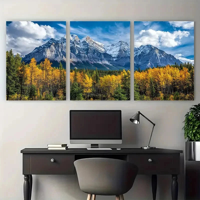 3pcs Banff National Park Alberta Canada Travel Wall Art Set Canvas Framed 60x90cm - High Quality Print 100% Australian Made Wall Canvas Ready to Hang - Bella Home Decor