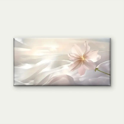 Flowers White Abstract Wall Art Canvas Office Home Room Framed 120x60cm