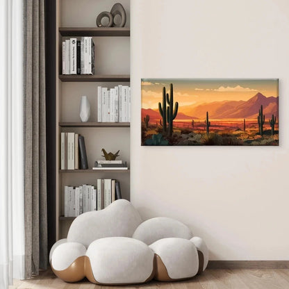 Sunset Desert Landscape Wall Art Canvas Office Home Room Framed 120x60cm