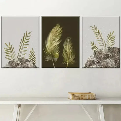 3pcs Modern Style Simple Natural Plant Leaf Canvas Unframed - High Quality Print 100% Australian Made Wall Canvas