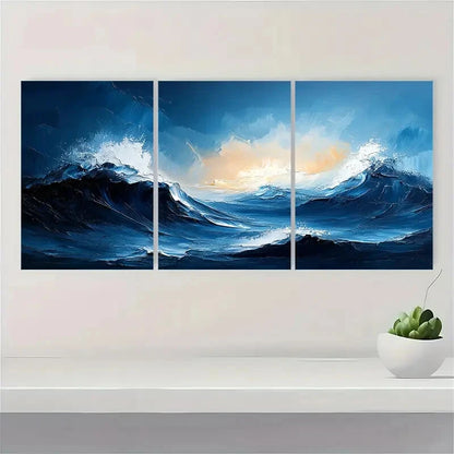 3pcs Minimalist Textured Abstract Painting Metal Print Ready to Hang Art - Bella Home Decor