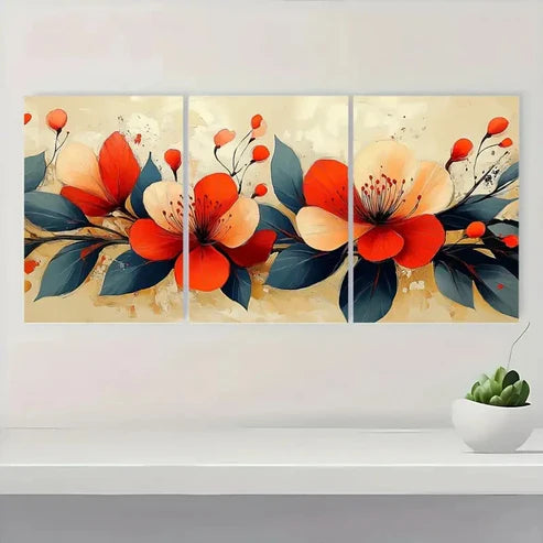 3pcs Rustic Croissant & Strawberry Z Wall Art Set Canvas Unframed - High Quality Print 100% Australian Made Wall Canvas