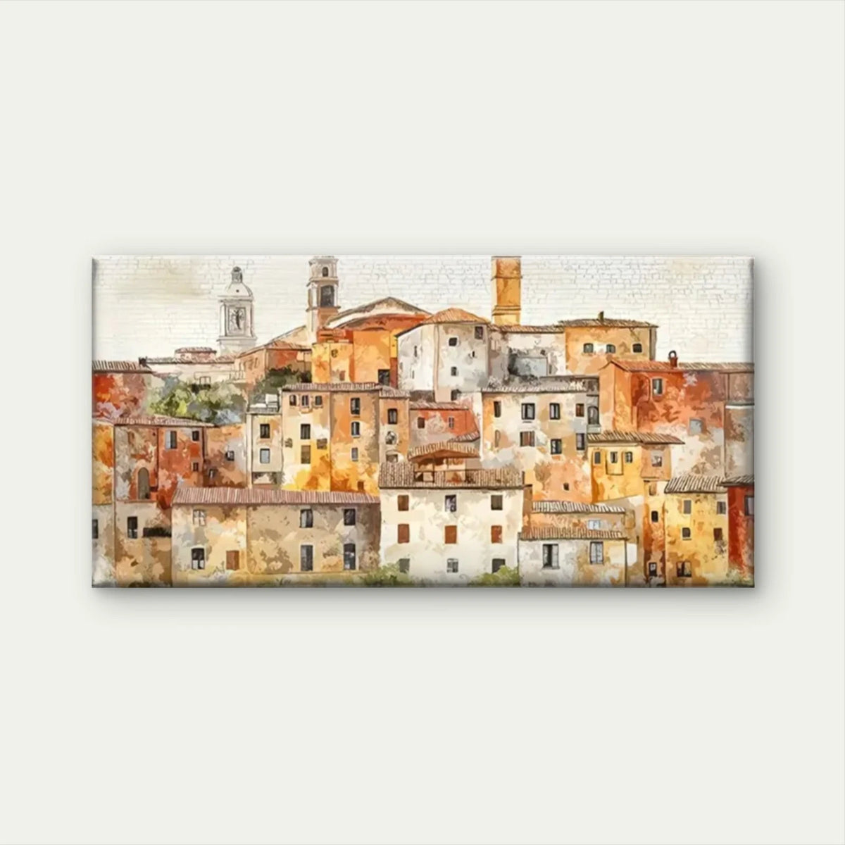 Villages In Italy Abstract Wall Art Canvas Office Home Room Framed 120x60cm