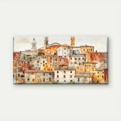 Villages In Italy Abstract Wall Art Canvas Office Home Room Framed 120x60cm
