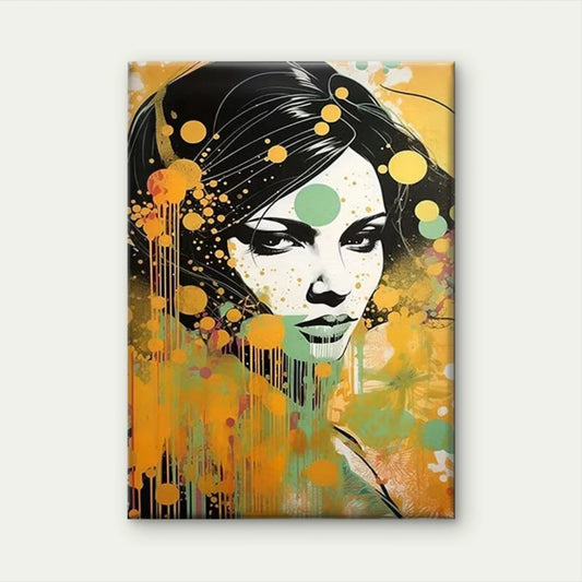 Urban Pop Art Woman 60x90cm Metal Print Ready to Hang