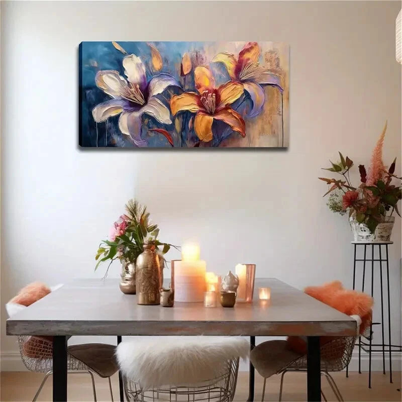 Vibrant Purple Orange Yellow Wall Art Canvas Office Home Room Framed 120x60cm - Bella Home Decor