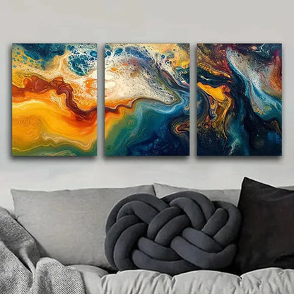 3pcs Featuring An Astronaut Colorful Background  Wall Art Set Canvas Unframed - High Quality Print 100% Australian Made Wall Canvas