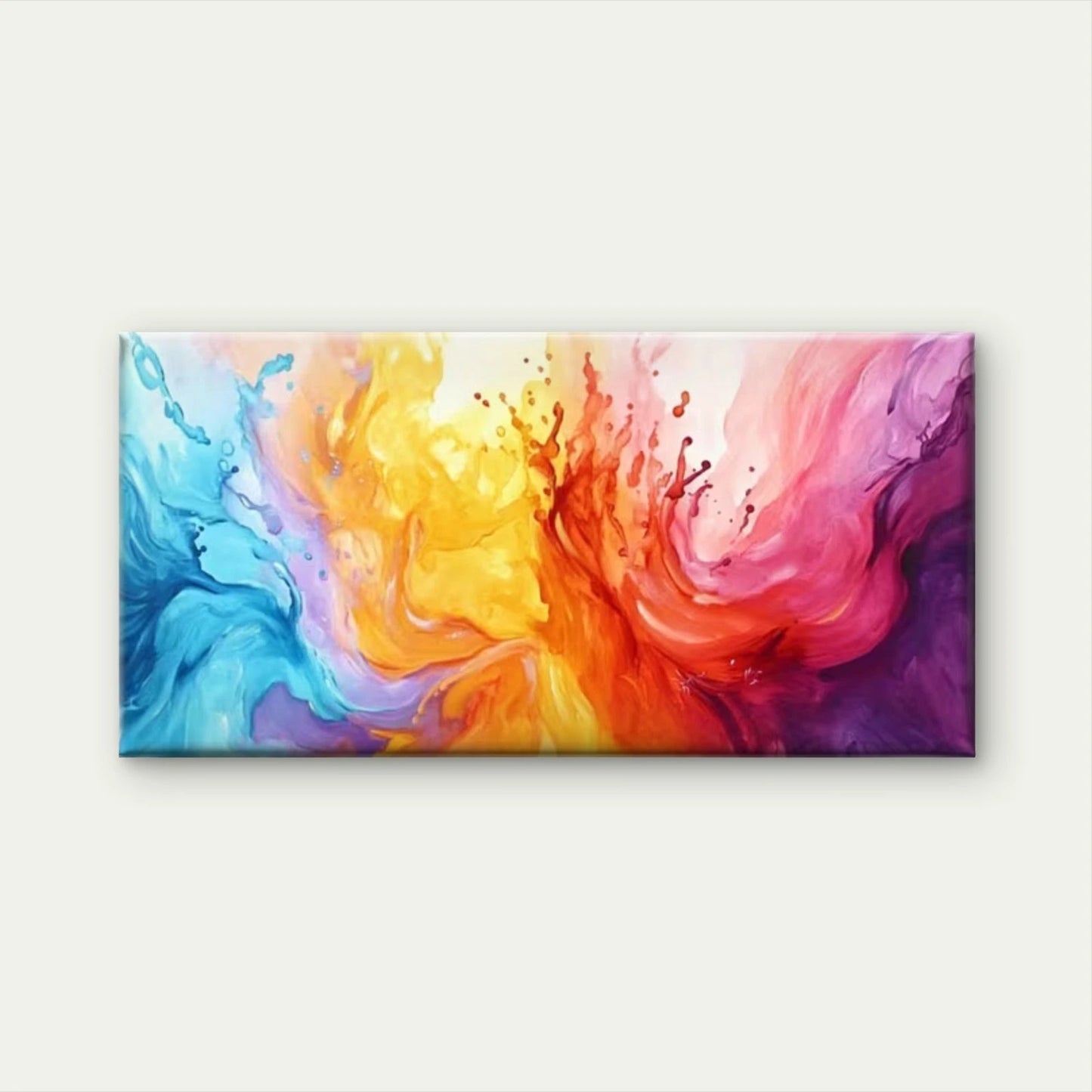 Abstract Dynamic Contrast Color Wall Art Canvas Office Home Room Framed 120x60cm