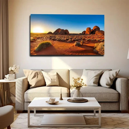 Desert Sunset Decorative Wall Art Canvas Office Home Room Framed 120x60cm
