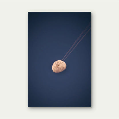 Airplane Crossing the Moon Minimalist 40x60cm Metal Print Ready to Hang