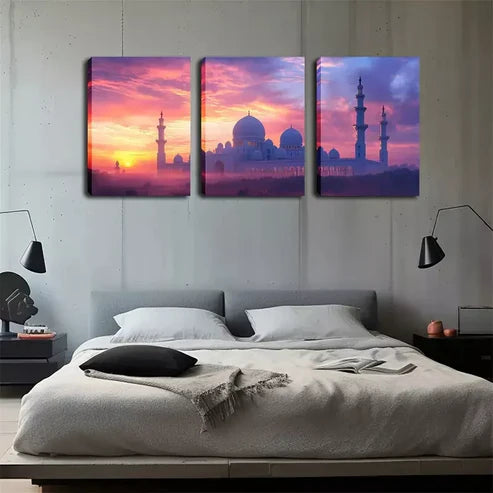 3pcs Magical Religious Landmark Wall Art Canvas Unframed - High Quality Print 100% Australian Made Wall Canvas