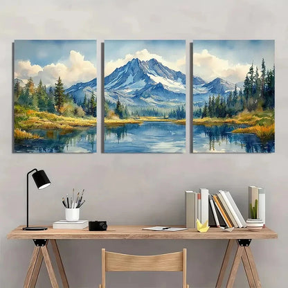 3pcs Oregon Art Inspired Landscape Painting Metal Print Ready to Hang Art - Bella Home Decor