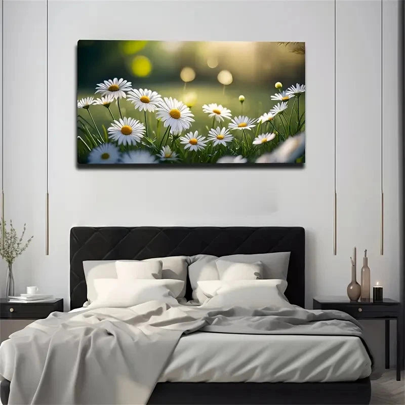 Chrysanthemum In The Field Wall Art Canvas Office Home Room Framed 120x60cm
